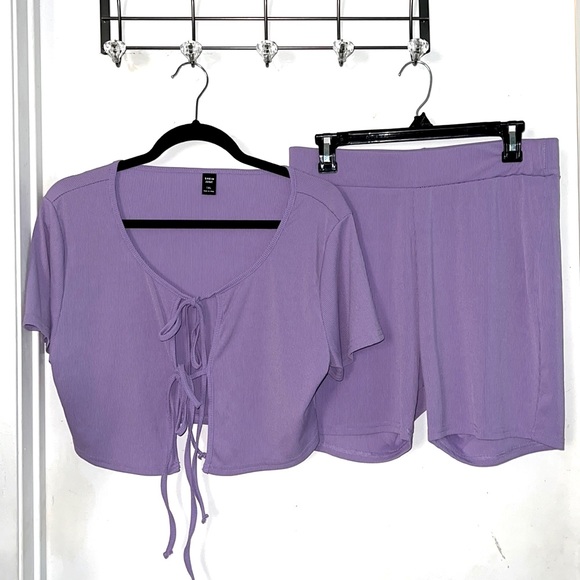 Two Piece Biker Short Set - Picture 2 of 4